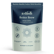 Package of 'a dash Better Brew' herbal coffee on a white background