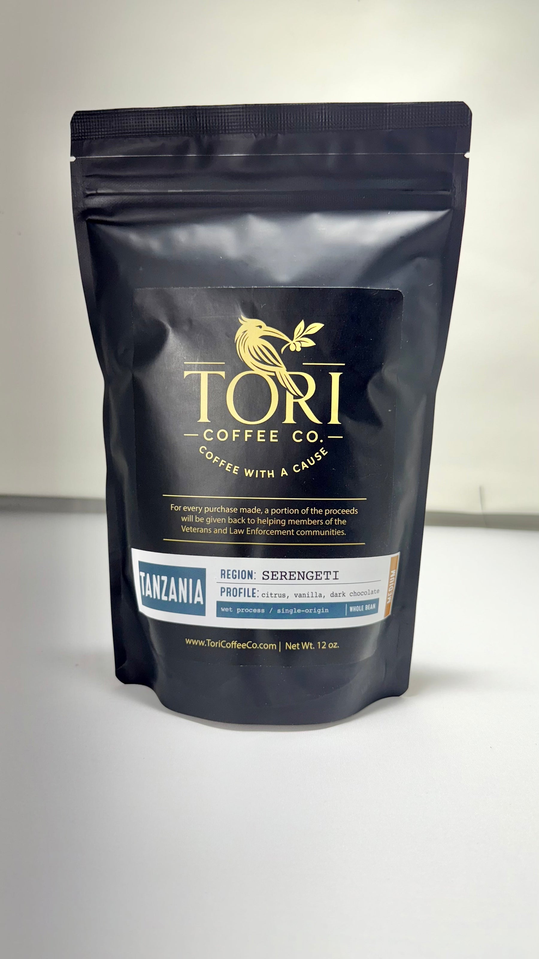Tori Coffee Co. coffee package on a white background