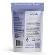 Back of a Dash package with text and branding on a white background